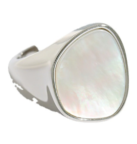 Unregelmäßiger runder Ring 925 Sterling Silber verstellbar modern