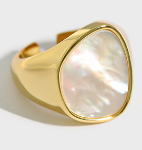 Unregelmäßiger runder Ring 925 Sterling Silber verstellbar modern