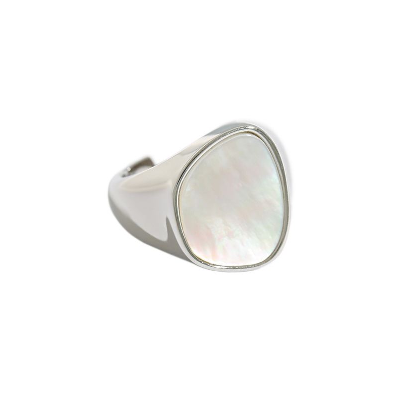 Unregelmäßiger runder Ring 925 Sterling Silber verstellbar modern