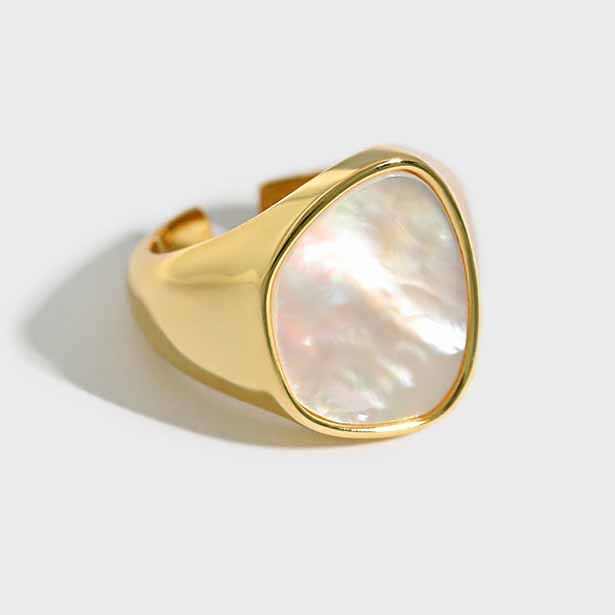Unregelmäßiger runder Ring 925 Sterling Silber verstellbar modern