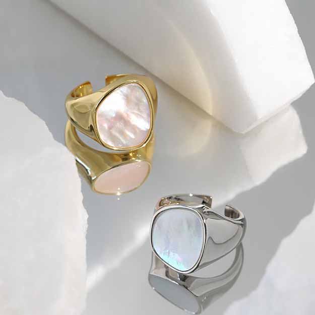 Unregelmäßiger runder Ring 925 Sterling Silber verstellbar modern