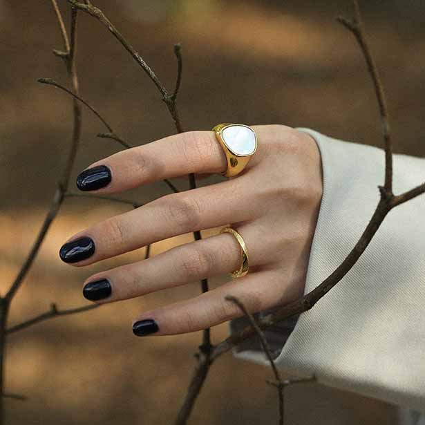 Unregelmäßiger runder Ring 925 Sterling Silber verstellbar modern