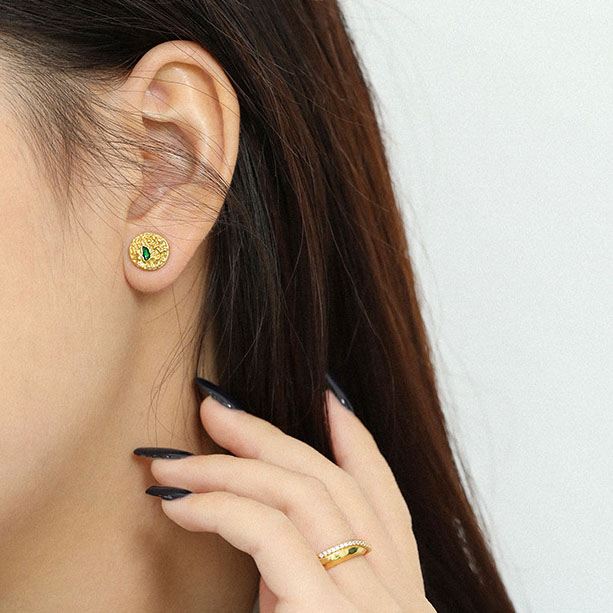 Unregelmäßige Runde Ohrstecker 925 Sterling Silber geometrisch