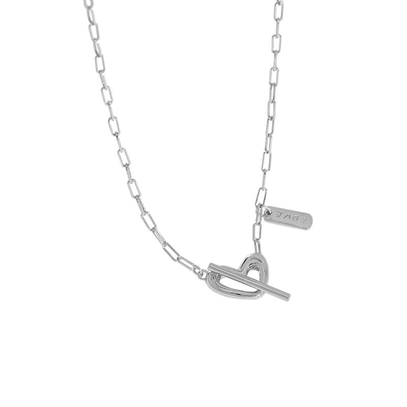 Unregelmäßige Herz Halskette 925 Silber - Love Letter Anhänger