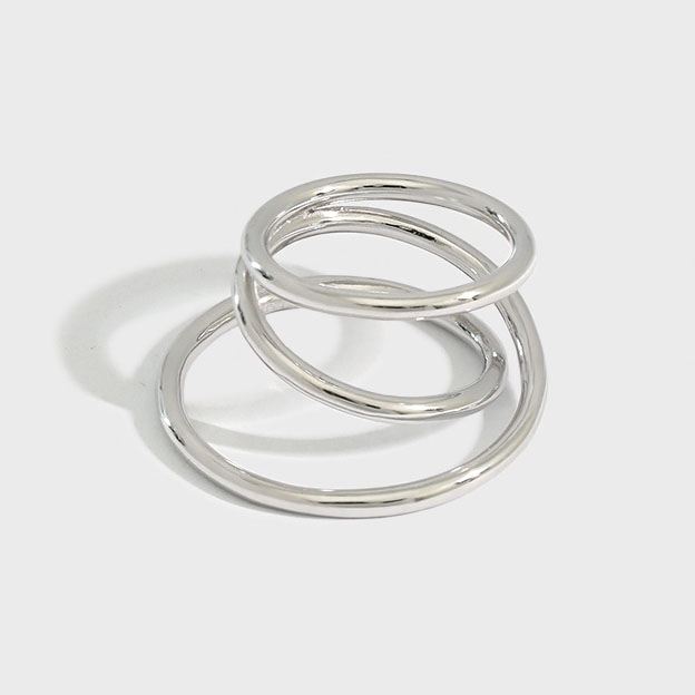 triple layer cross ring aus 925 sterlingsilber verstellbar moderner silberschmuck
