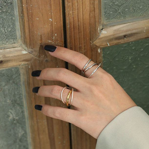 Triple Layer Cross Ring aus 925 Sterlingsilber – Verstellbarer Silberring