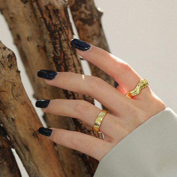 925 Silber Ring Gesicht – Verstellbar & Modern