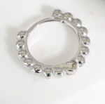 Fashion Beads Circle 925 Sterling Silver Huggie Hoop Earrings - SterlingSilberSchmuck