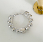 Fashion Beads Circle 925 Sterling Silver Huggie Hoop Earrings - SterlingSilberSchmuck