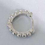 Fashion Beads Circle 925 Sterling Silver Huggie Hoop Earrings - SterlingSilberSchmuck