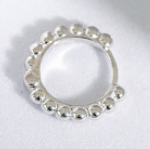Fashion Beads Circle 925 Sterling Silver Huggie Hoop Earrings - SterlingSilberSchmuck