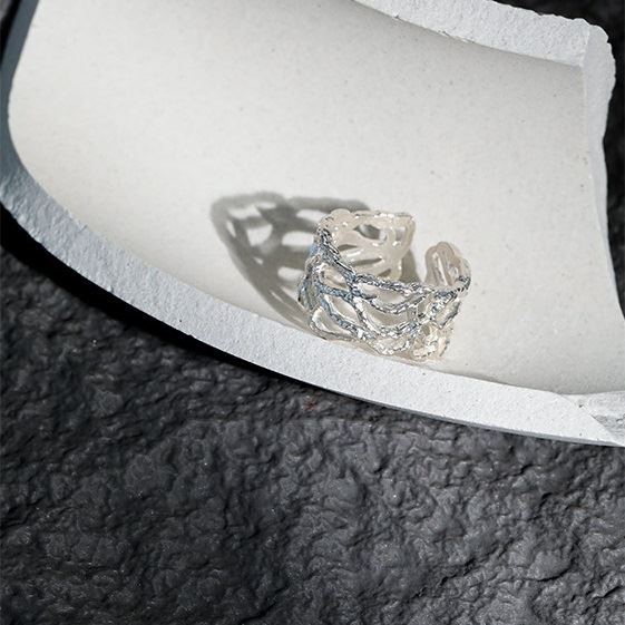 Vintage Zweigstruktur Ring aus 925 Sterlingsilber – Verstellbar - SterlingSilberSchmuck