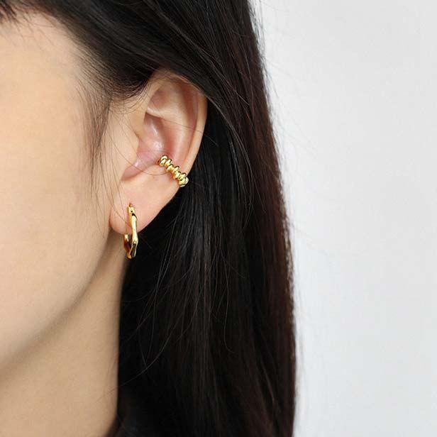 Fashion Irregular Geometry 925 Sterling Silver Hoop Earrings - SterlingSilberSchmuck