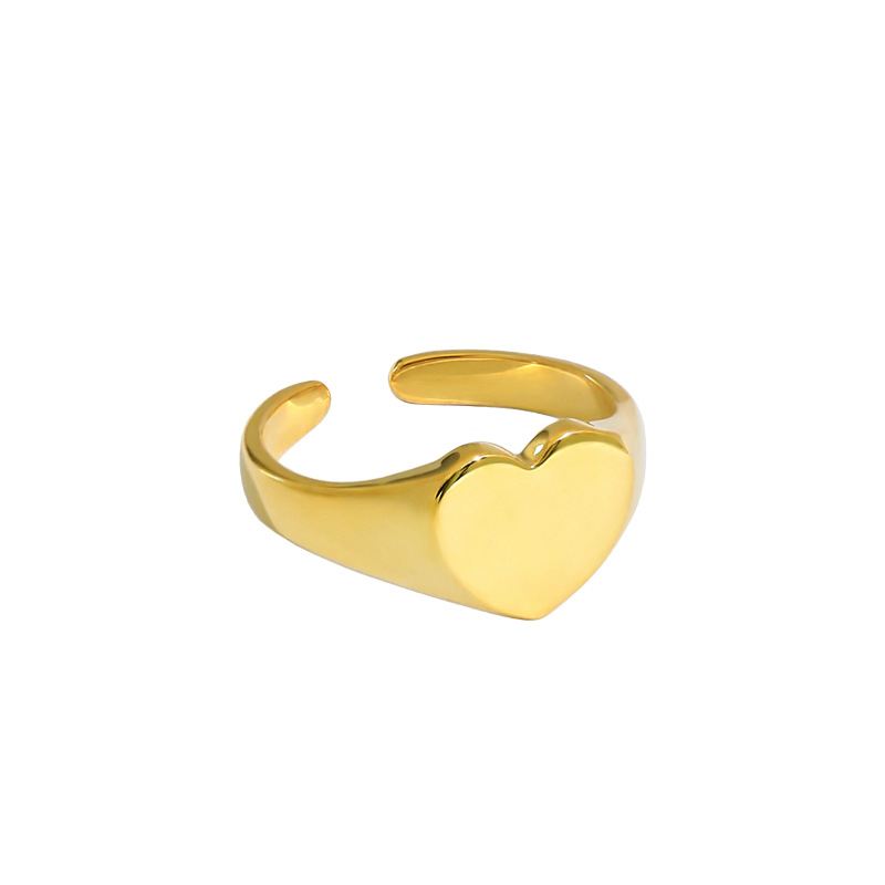 Casual Heart 925 Sterling Silver Adjustable Ring - SterlingSilberSchmuck