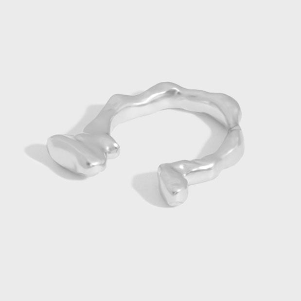 Unregelmäßiger Ring 925 Sterling Silber verstellbar modern