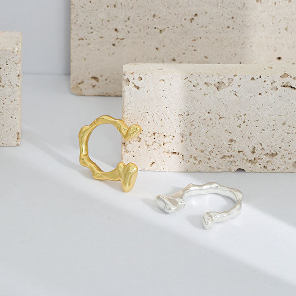 Unregelmäßiger Ring 925 Sterling Silber verstellbar modern