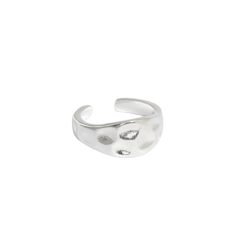 breiter minimalistischer ring aus 925 sterlingsilber verstellbar irregulaeres design silberschmuck