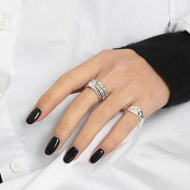 Breiter minimalistischer Ring aus 925 Sterlingsilber – Verstellbarer Silberring
