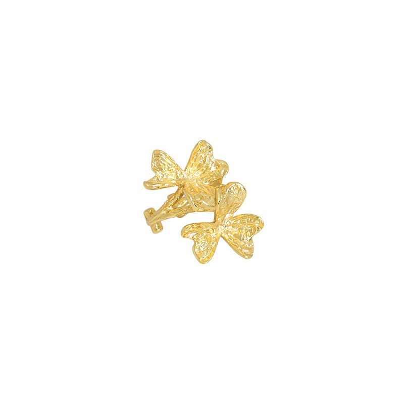 Gift Lucky Clover Flower 925 Sterling Silver Non-Pierced Earring(Single) - SterlingSilberSchmuck