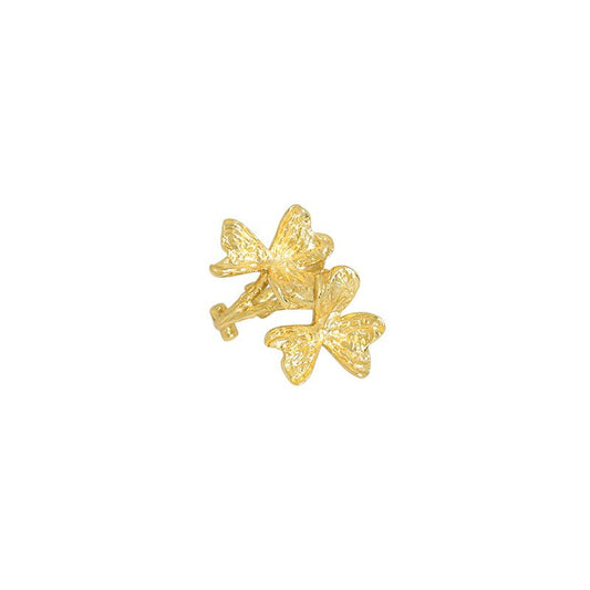 Gift Lucky Clover Flower 925 Sterling Silver Non-Pierced Earring(Single) - SterlingSilberSchmuck