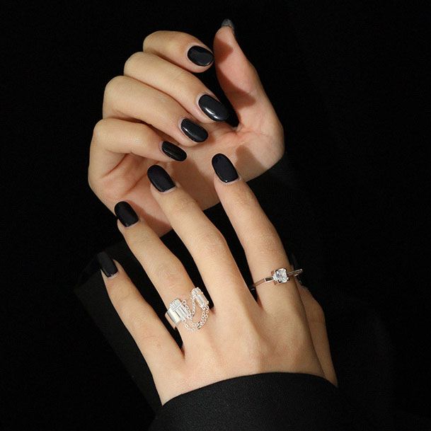 Square CZ Ring 925 Sterling Silber verstellbar geometrisch modern
