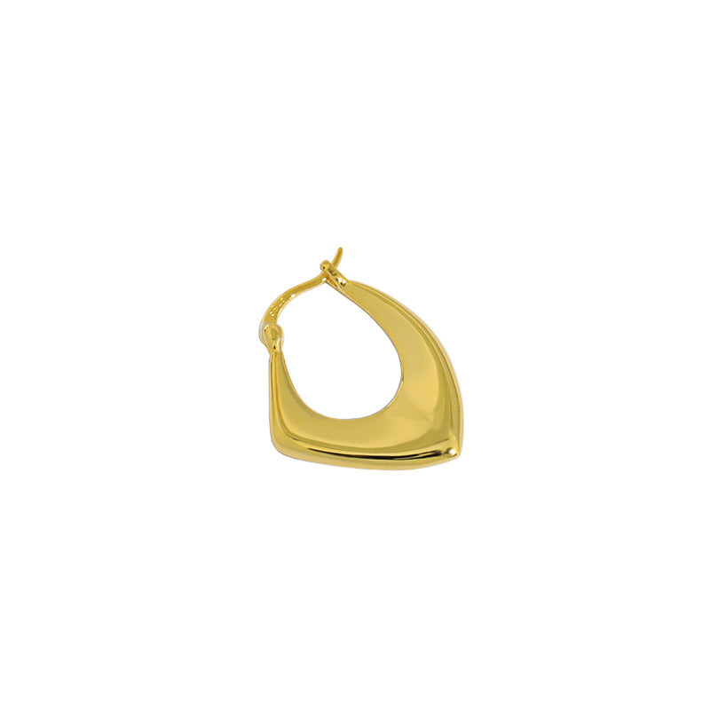 geometrischer hohler rhombus hoop ohrring aus 925 sterlingsilber unregelmaessiges design einzelstueck