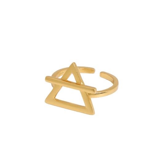 Hollow Triangle Ring 925 Sterling Silber - Verstellbar Geometrisch