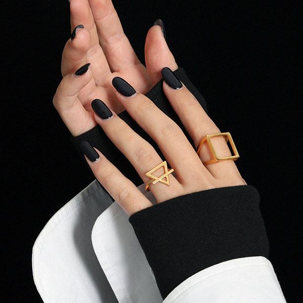 Hollow Triangle Ring 925 Sterling Silber - Verstellbar Geometrisch
