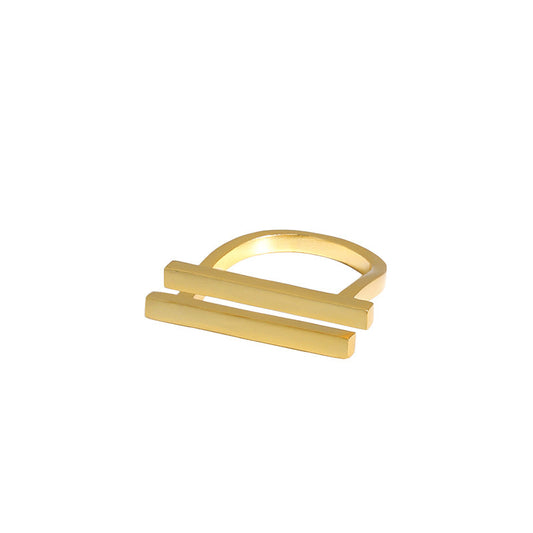 Minimalism Geometry Strips 925 Sterling Silver Adjustable Ring - SterlingSilberSchmuck
