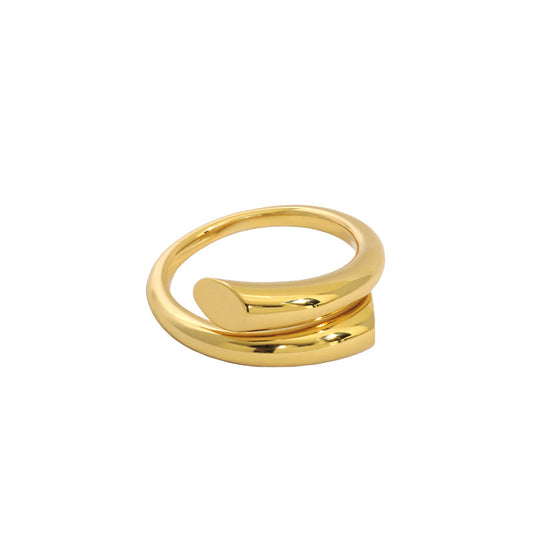 Minimalistischer Linien Kreuz Ring aus 925 Sterlingsilber – Verstellbar