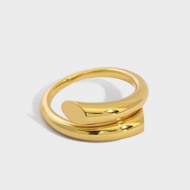 Minimalistischer Linien Kreuz Ring aus 925 Sterlingsilber – Verstellbar