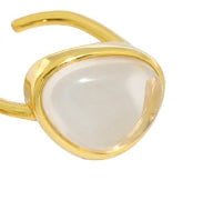 Mondstein Kristall Ring 925 Sterling Silber verstellbar elegant