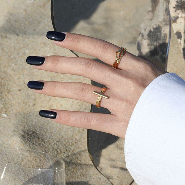 Unregelmäßiger Hollow Ring aus 925 Sterlingsilber – Verstellbar Modern - SterlingSilberSchmuck