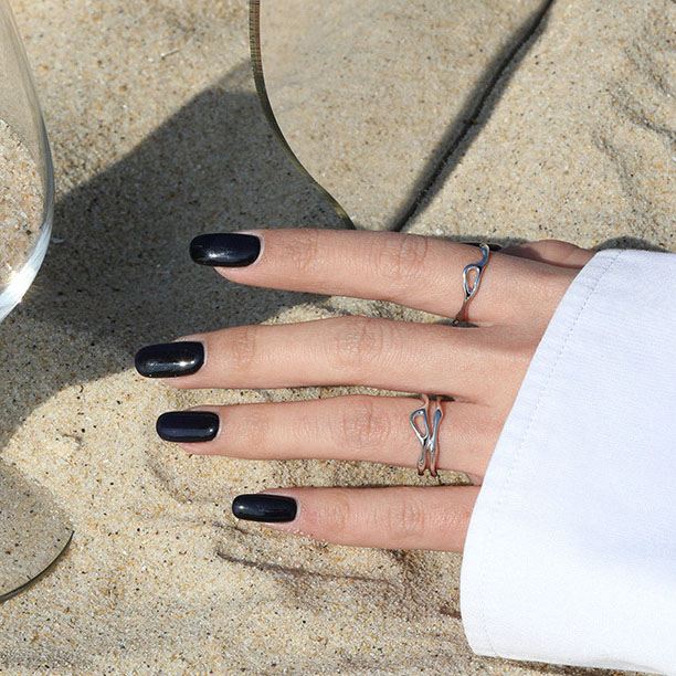 Unregelmäßiger Hollow Ring aus 925 Sterlingsilber – Verstellbar Modern - SterlingSilberSchmuck
