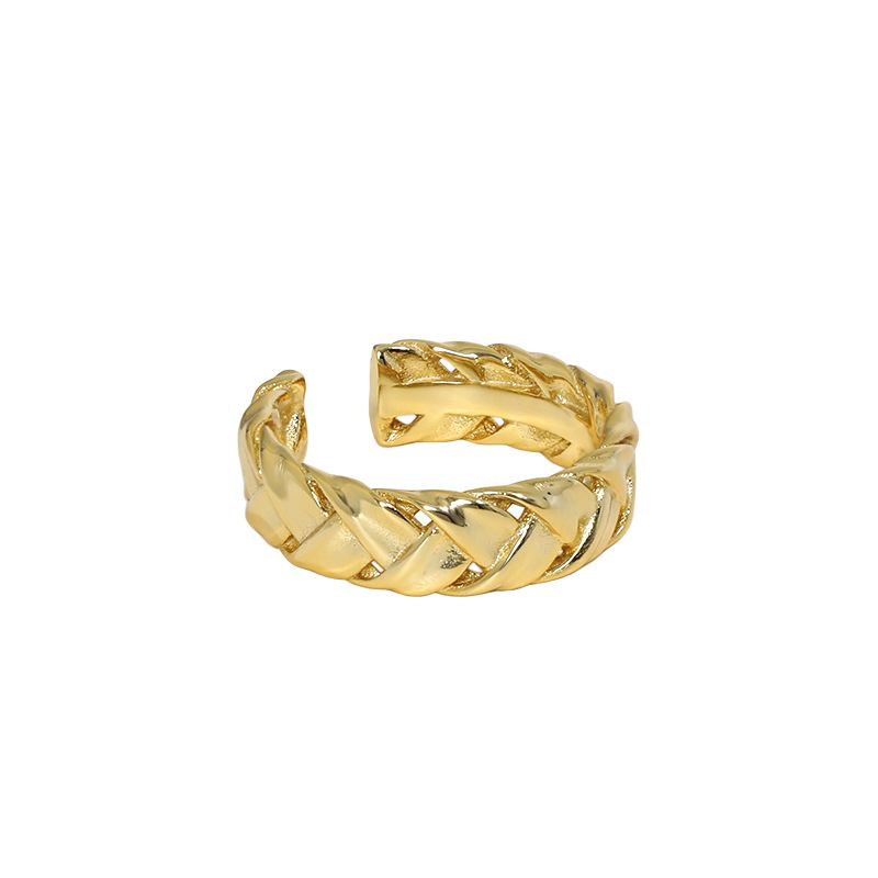 Fashion Twist Knitting 925 Sterling Silver Adjustable Ring - SterlingSilberSchmuck