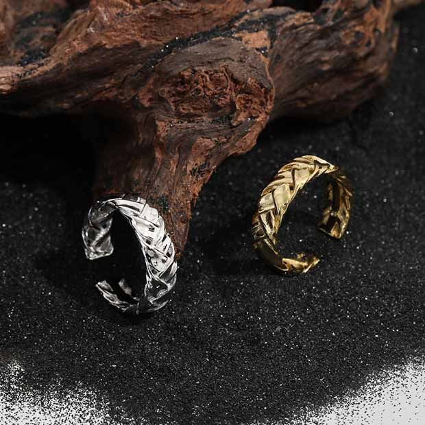 Fashion Twist Knitting 925 Sterling Silver Adjustable Ring - SterlingSilberSchmuck