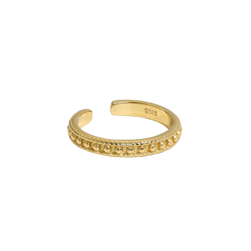 Office Bead Wave Twisted 925 Sterling Silver Adjustable Ring - SterlingSilberSchmuck