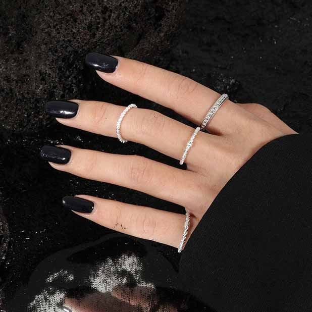 Office Bead Wave Twisted 925 Sterling Silver Adjustable Ring - SterlingSilberSchmuck