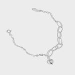 Lade das Bild in den Galerie-Viewer, Irregular Hollow Chain Heart 925 Sterling Silver Bracelet
