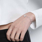 Lade das Bild in den Galerie-Viewer, Irregular Hollow Chain Heart 925 Sterling Silver Bracelet
