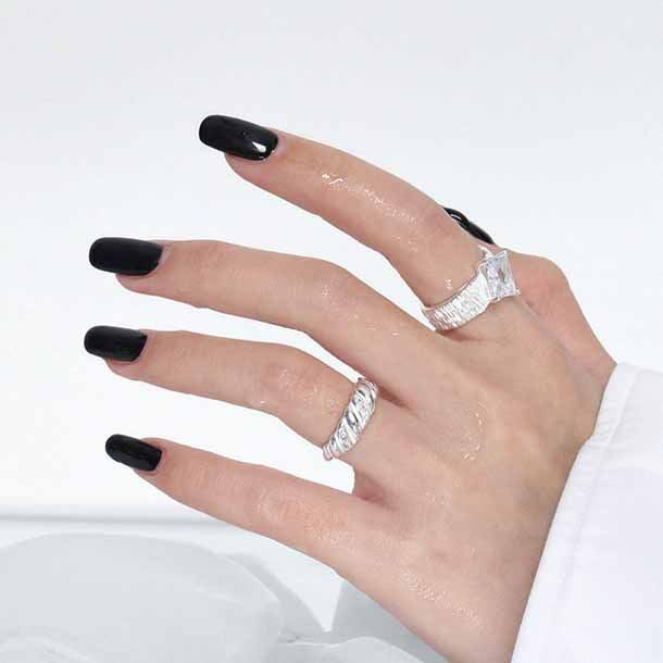Fashion Twisted CZ 925 Sterling Silver Adjustable Ring - SterlingSilberSchmuck