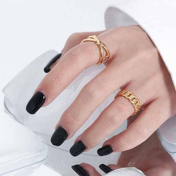 Classic X Cross Ring aus 925 Sterlingsilber – Verstellbar Elegant - SterlingSilberSchmuck
