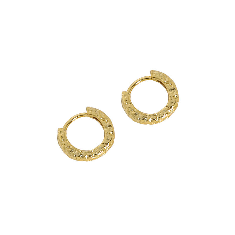 Mini Irreguläre Circle Huggie Hoop Ohrringe 925 Sterlingsilber