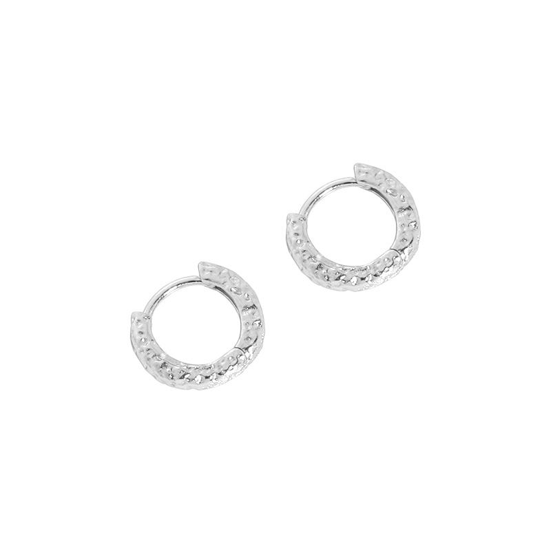 Mini Irreguläre Circle Huggie Hoop Ohrringe 925 Sterlingsilber