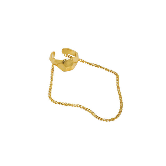 Fashion Irregular Chain Tassels 925 Sterling Silver Non-Pierced Earring(Single) - SterlingSilberSchmuck