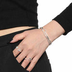 Lade das Bild in den Galerie-Viewer, Simple Minimalism Irregular 925 Sterling Silver Open Bangle
