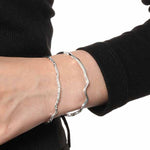 Lade das Bild in den Galerie-Viewer, Simple Minimalism Irregular 925 Sterling Silver Open Bangle
