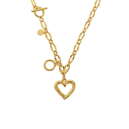 Women Hollow Heart Chain 925 Sterling Silver Necklace - SterlingSilberSchmuck