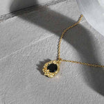 Lade das Bild in den Galerie-Viewer, Lady Black CZ Bubble Flower 925 Sterling Silver Necklace
