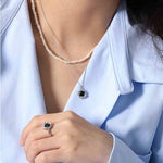 Lade das Bild in den Galerie-Viewer, Lady Black CZ Bubble Flower 925 Sterling Silver Necklace
